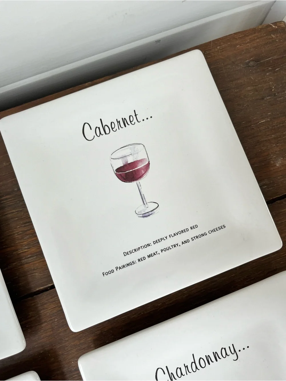 Pottery Barn Wine Guide Appetizer Plates (4)